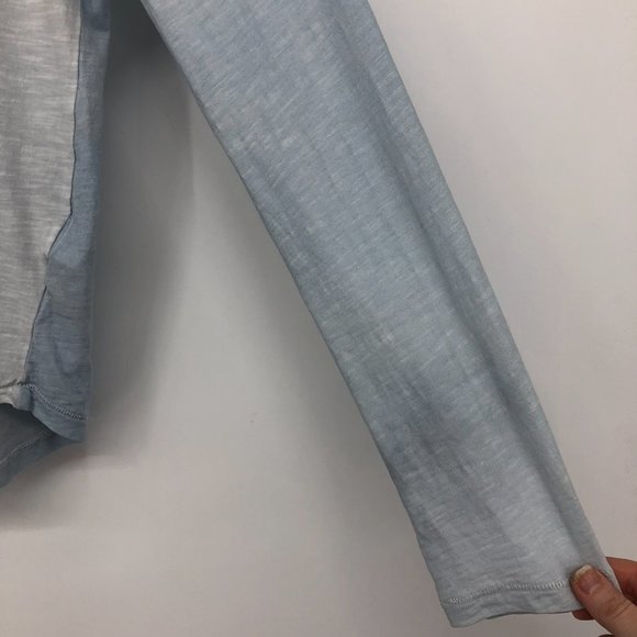 Madewell Blue White Cloudy Tie Dye Ribbed crewneck cotton whisper long sleeve SP - Picture 9 of 16